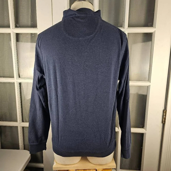 Peter Millar Mens Navy Blue 1/4 Zip Pullover Sweater Large - Picture 2 of 4